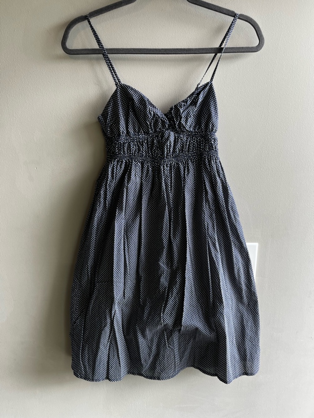 J. Crew Navy Polka Dot Mini Dress